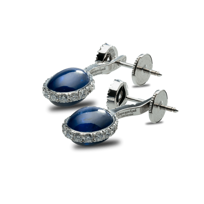 18kt wit goud/palladium oorbellen