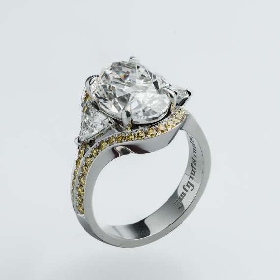 18kt wit goud/palladium ring - Afbeelding 4