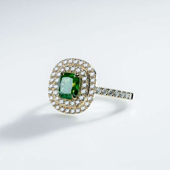18kt geel gouden ring gezet met 58 briljant geslepen diamanten - Afbeelding 5