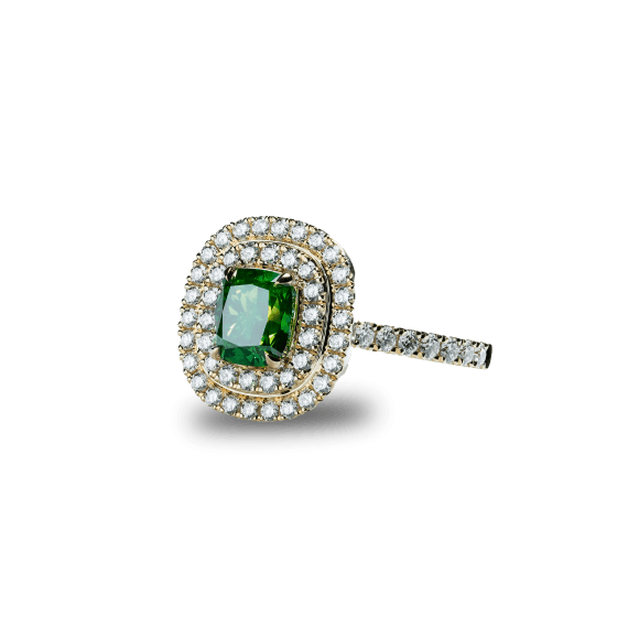 18kt geel gouden ring gezet met 58 briljant geslepen diamanten