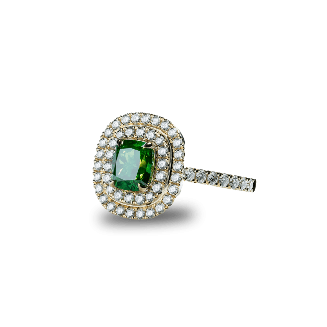 18kt geel gouden ring gezet met 58 briljant geslepen diamanten