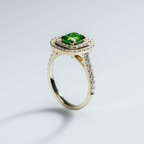18kt geel gouden ring gezet met 58 briljant geslepen diamanten - Afbeelding 3