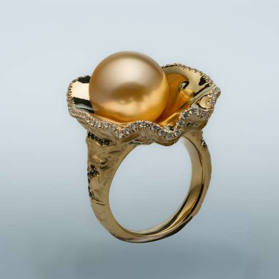 18kt geel gouden ring - Afbeelding 5
