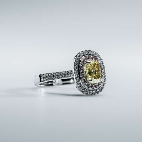 18kt wit goud/palladium, rose goud en geel gouden ring - Afbeelding 5