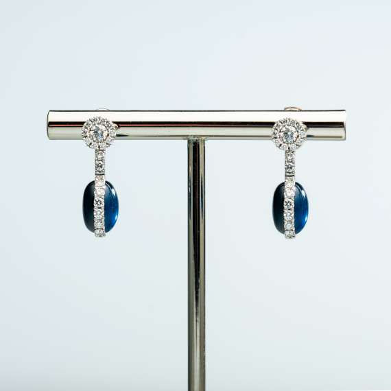 18kt wit goud/palladium oorbellen - Afbeelding 4